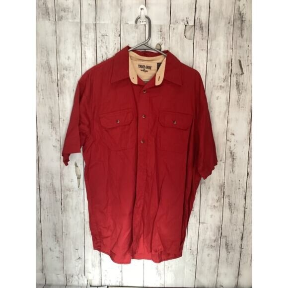 Preppy Streetwear Coquette Utility Wrangler Short Sleeve Button up Shirt Large - Picture 1 of 3